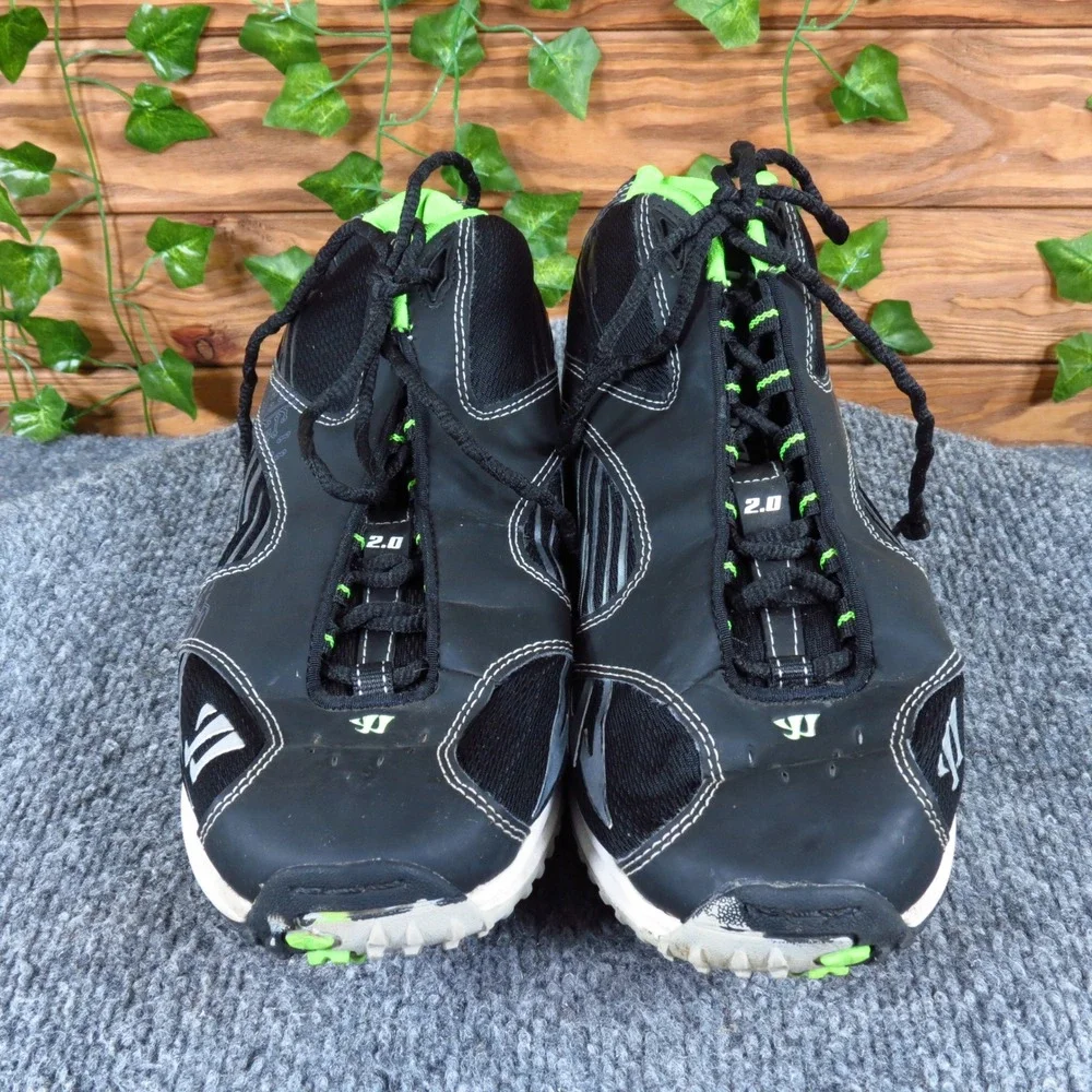 Warrior Burn 2.0 Men Turf Lacrosse Cleats Size 8 Athletic Field Black Green
